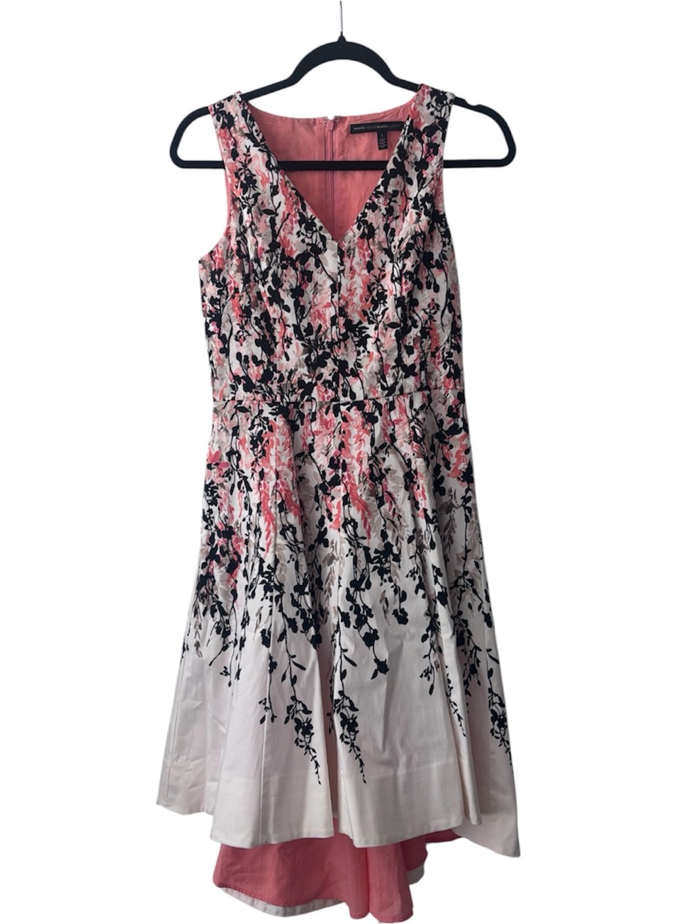 Sleeveless Pink Floral Fit & Flare Dress